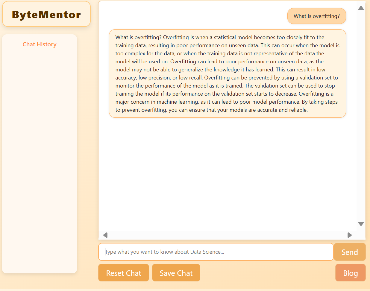 Screenshot von ByteMentor